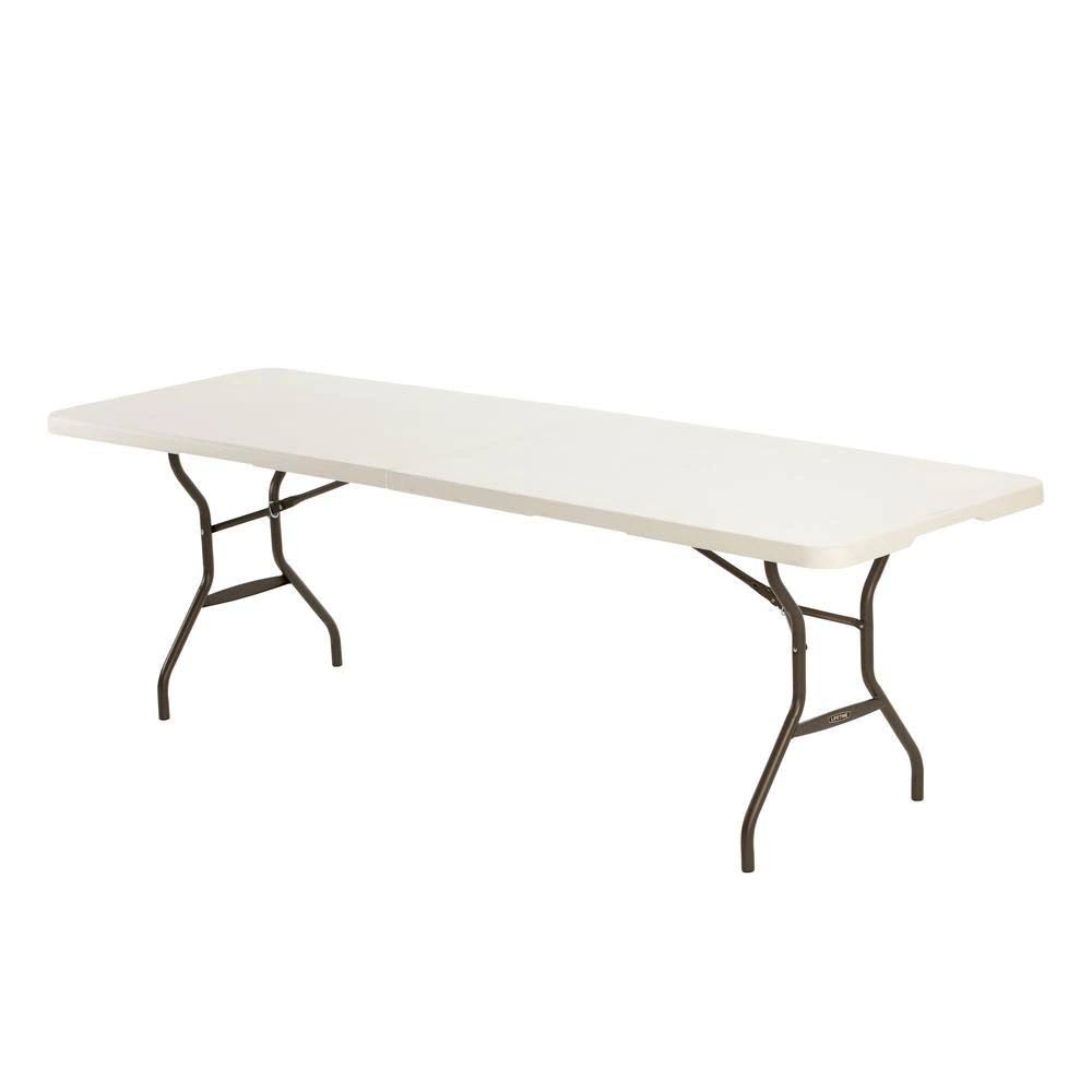Lifetime 8 ft. Fold-in-Half Resin Table; Almond, Brown