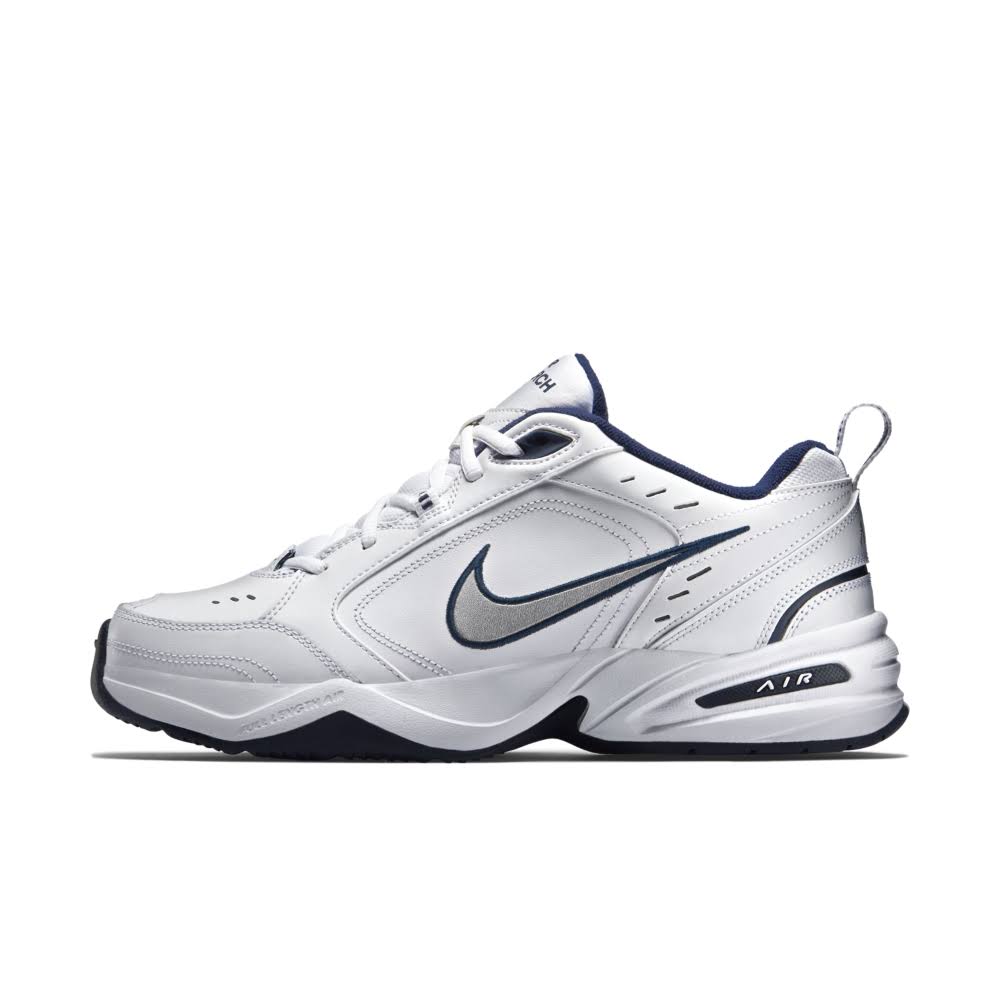 Men&s Nike Air Monarch IV Wide (White/Navy/Silver) 11.5 4E