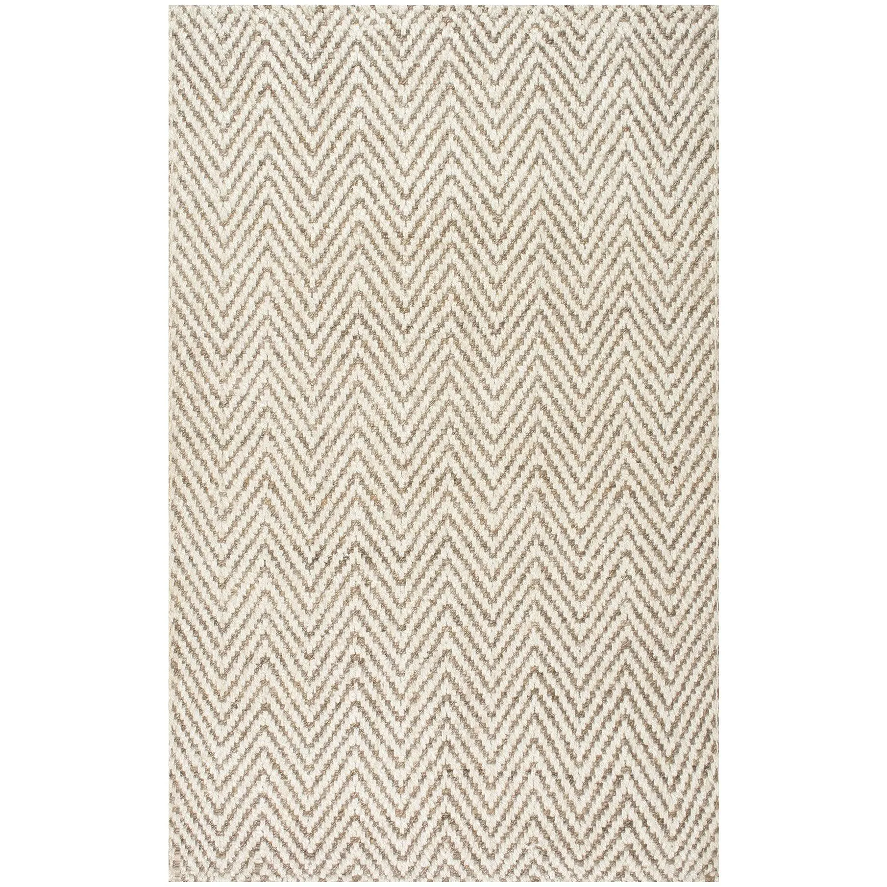 nuLOOM Vania Chevron Jute Rug Ivory
