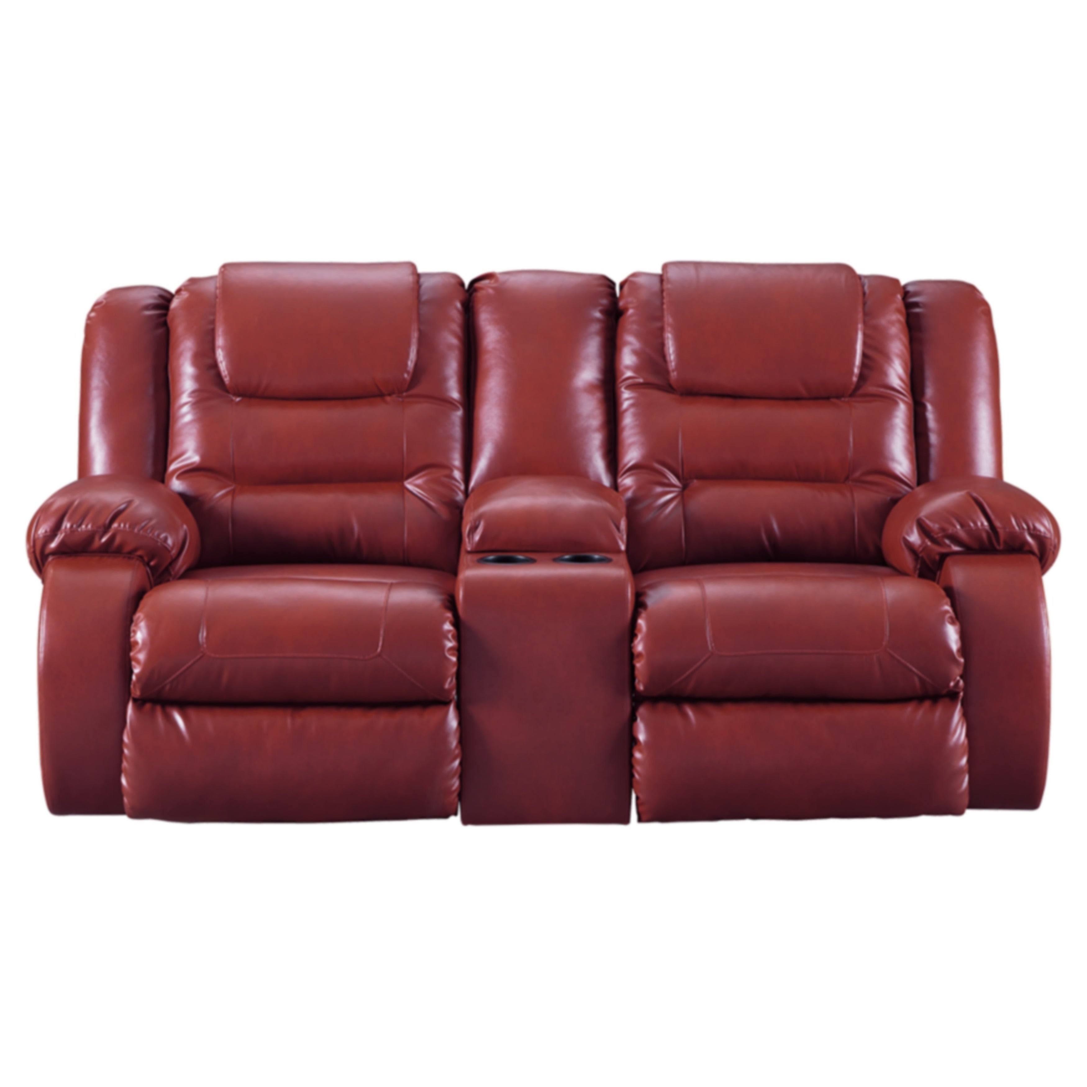 Signature Design by Ashley Vacherie Reclining Loveseat with Console - Salsa