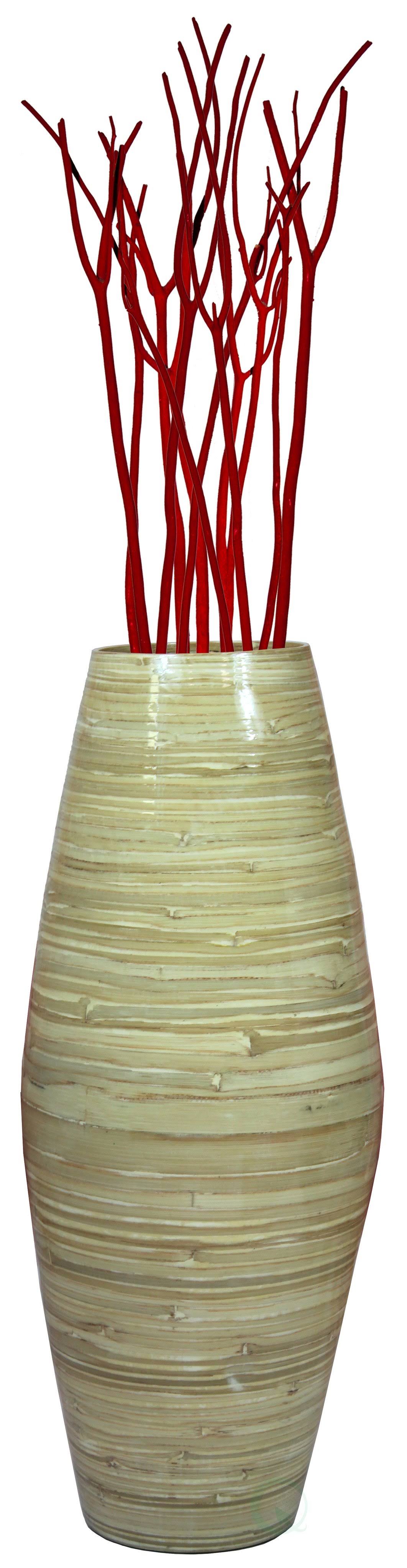 27.5 in. Tall Bamboo Floor Vase - Red