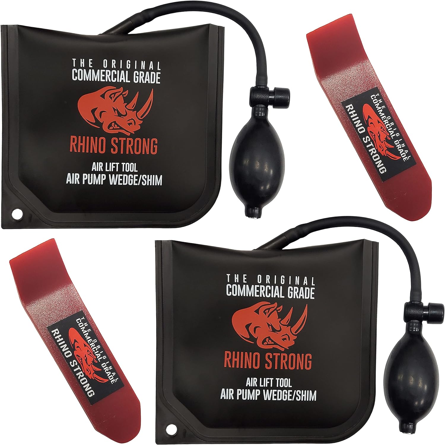 The Original Rhino Strong Commercial Grade Air Wedge Bag 2.0 Pump Professional Leveling Kit & Alignment Tool Shim Bag in the Popular Medium Size (2 Pack).