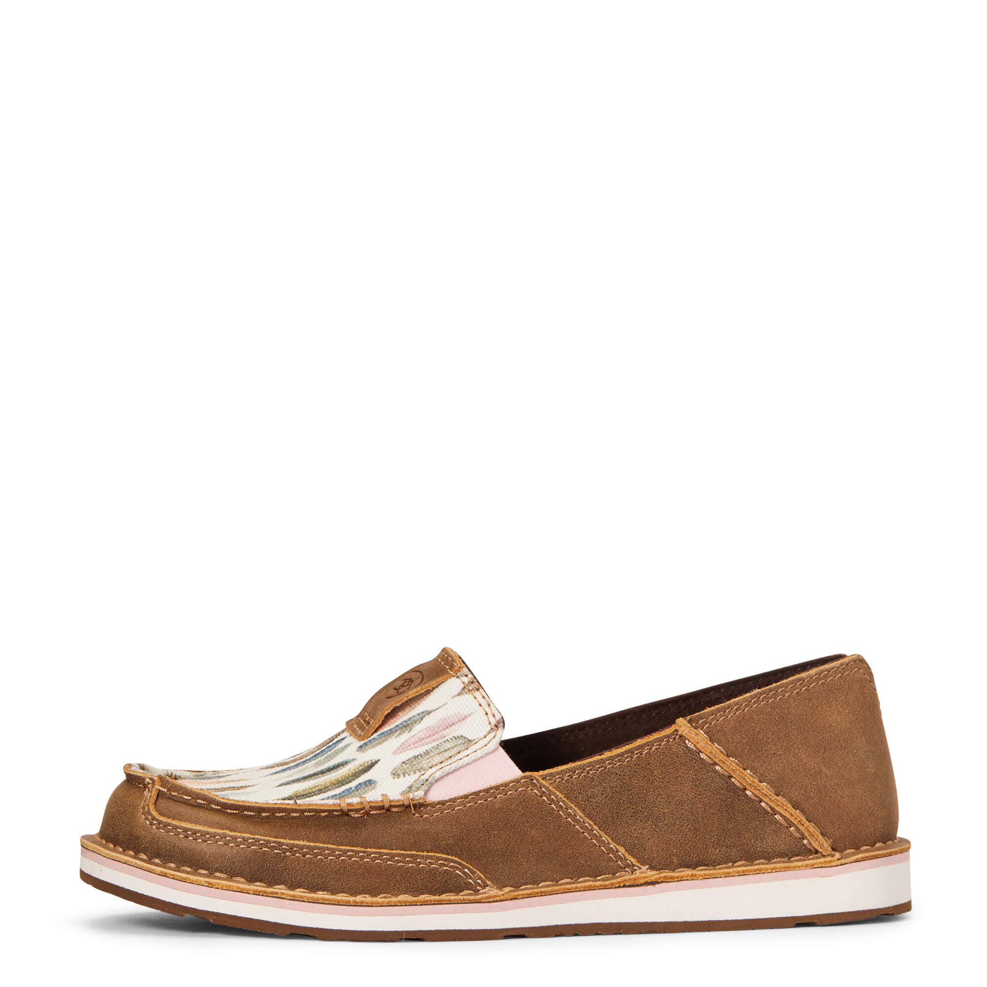 Ariat Women's Watercolor Feather Cruiser Shoes Moc Toe Brown