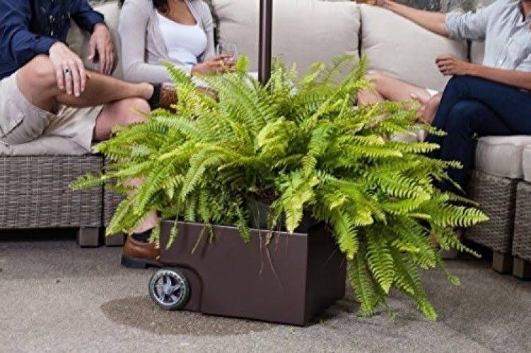 Abba Patio 30lb. Stainless Steel Square Umbrella Planter Base with Wheels