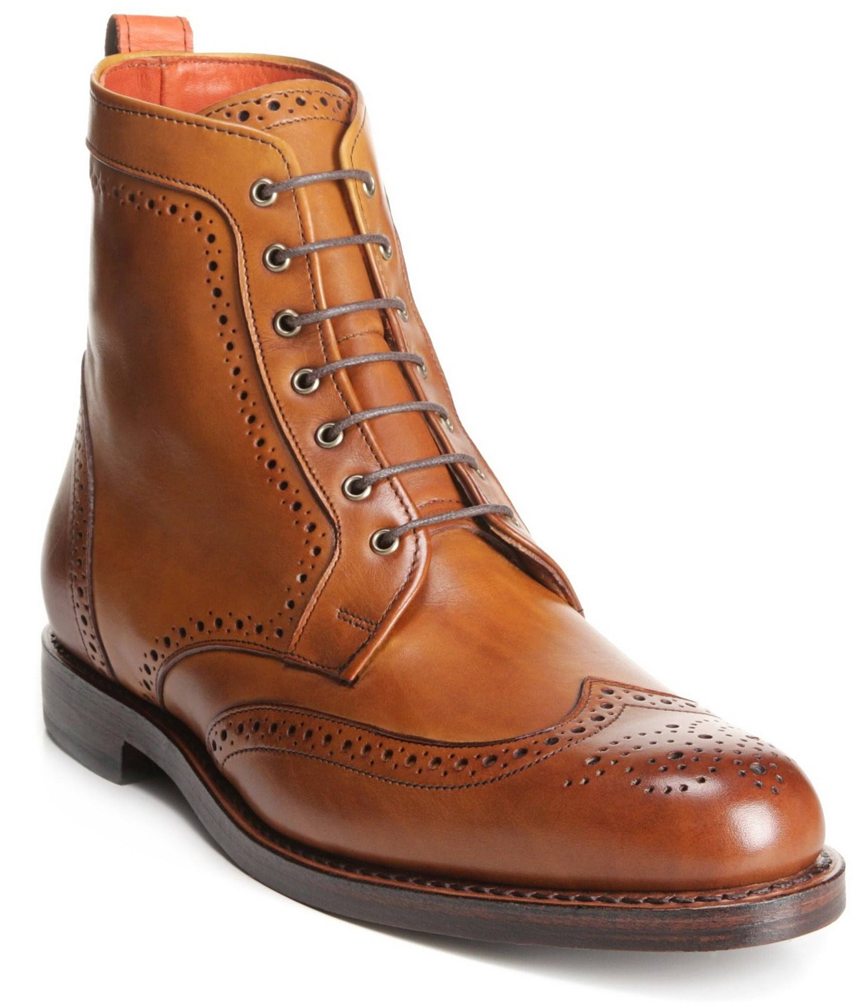 Men's Wingtip Dress Boots - Dalton - Walnut - Allen Edmonds