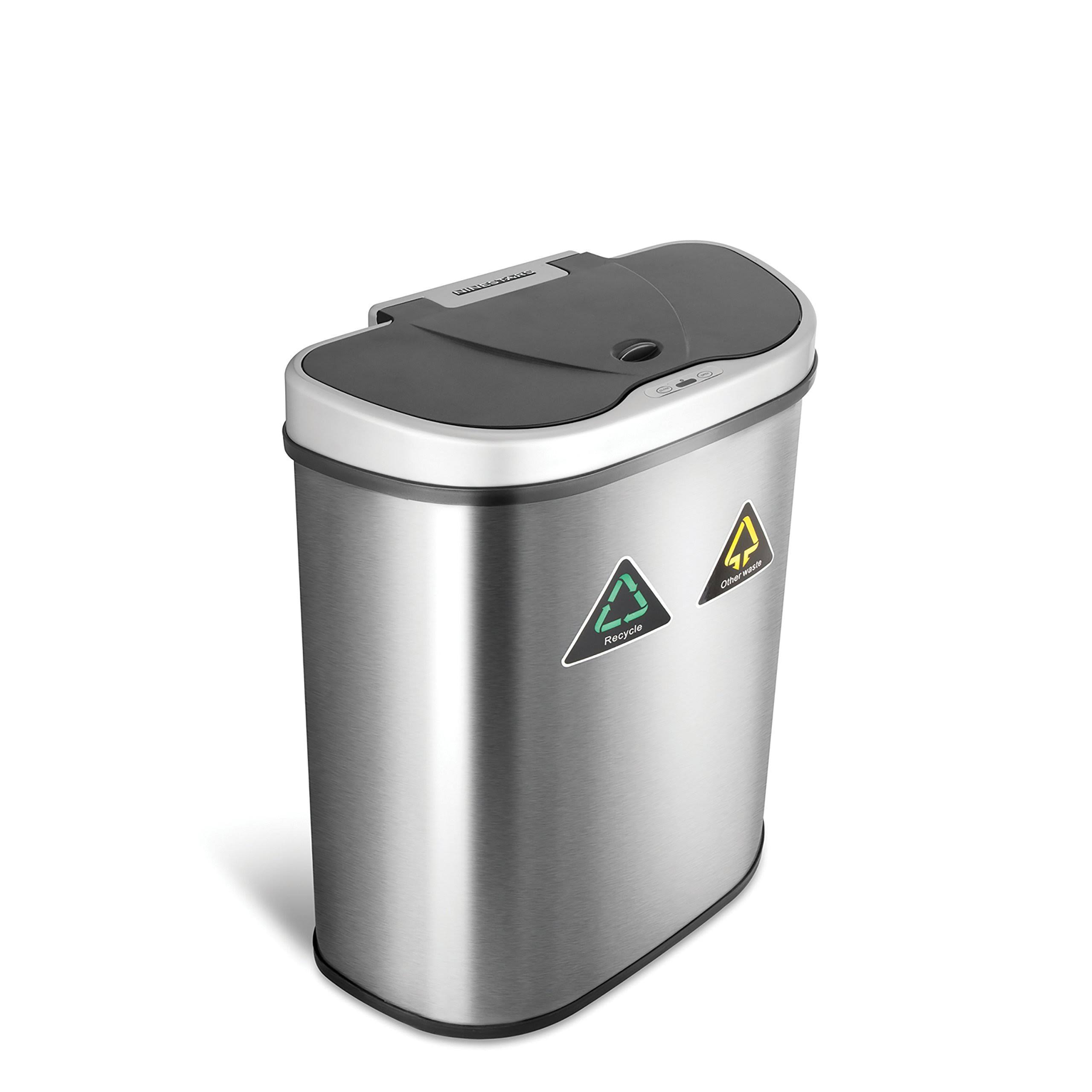 Nine Stars 18.5 Gallon Stainless Steel Motion Sensor Recycle Trash Can (DZT-70-11R)