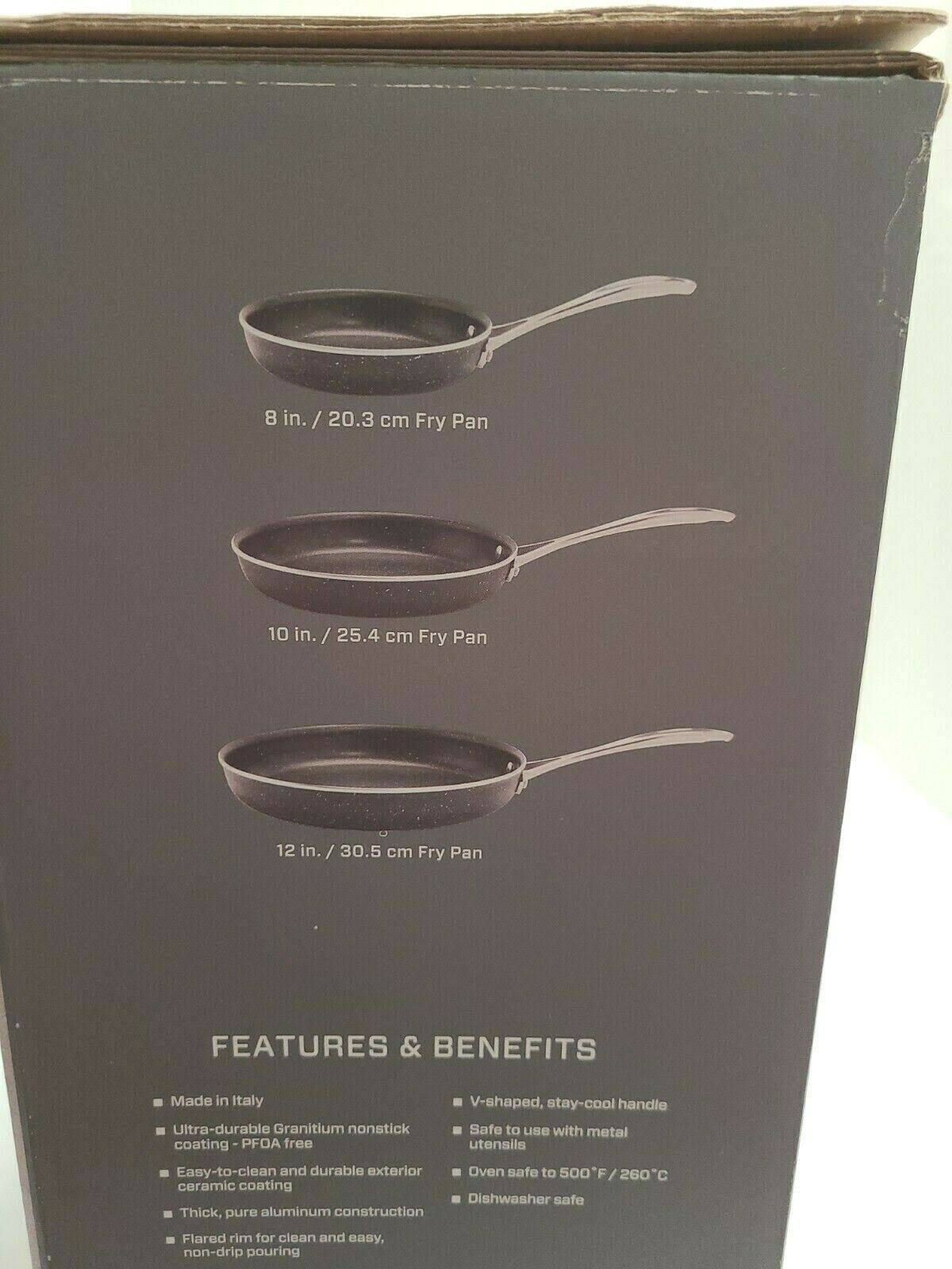 Henckels Capri Notte Granitium Ultra-Durable Nonstick Coating 3 Piece Pan Set