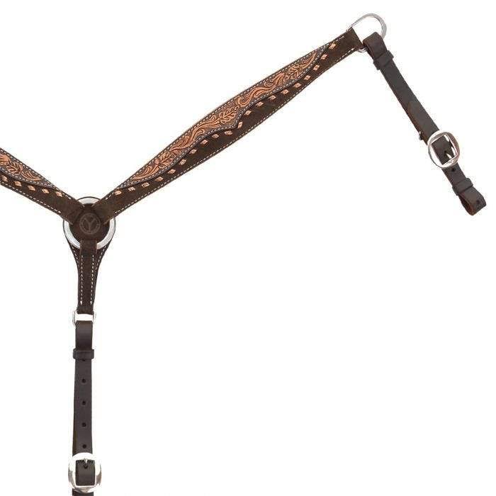 Circle Y Maverick Choc Buckstitch Breast Collar