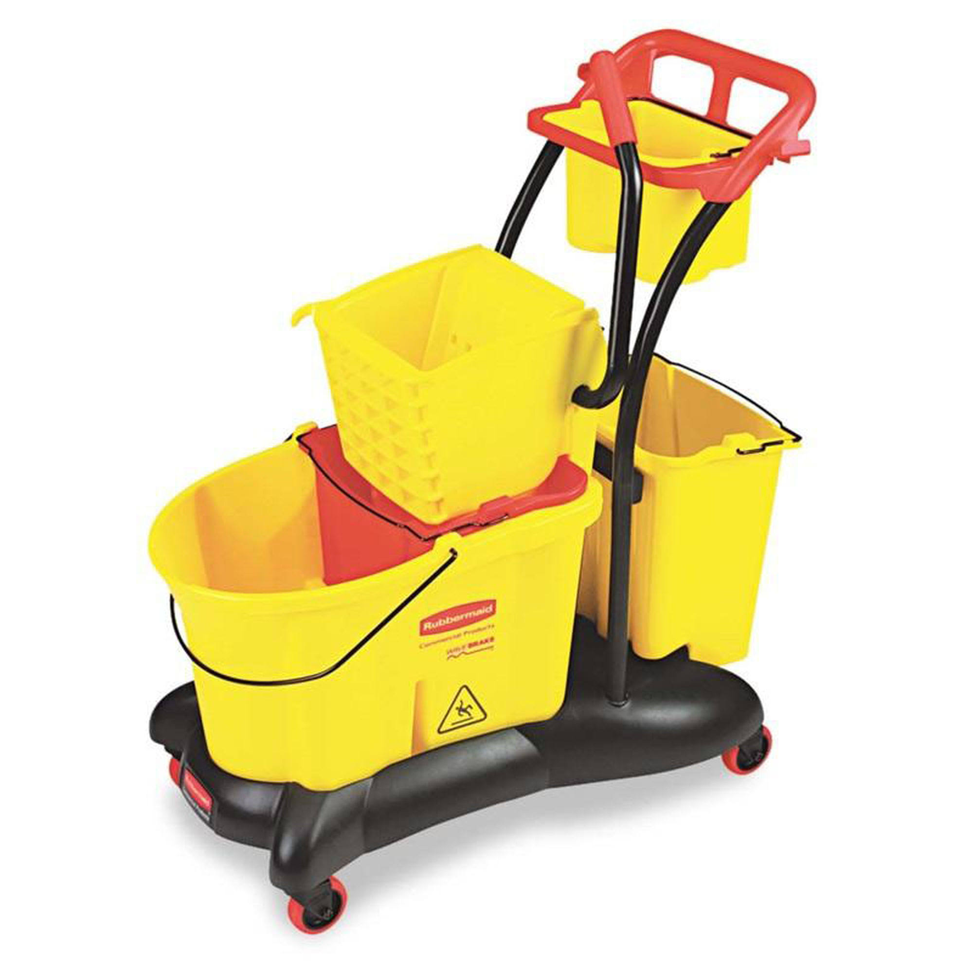 Rubbermaid Commercial WaveBrake 35 Quart Mopping Trolley Side Press Yellow