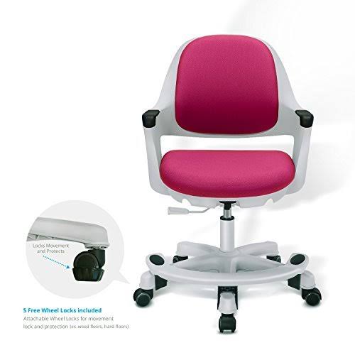 Sitrite Ergonomic Kids Desk Chair Children Study Student Computer Home School Office Height Control Easy to Assemble (Rosie Pink