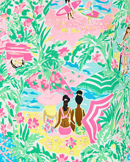 Lilly Pulitzer UPF 50+ Skipper Round Hem Popover (Size XXL) (Multi Lets Get Together)