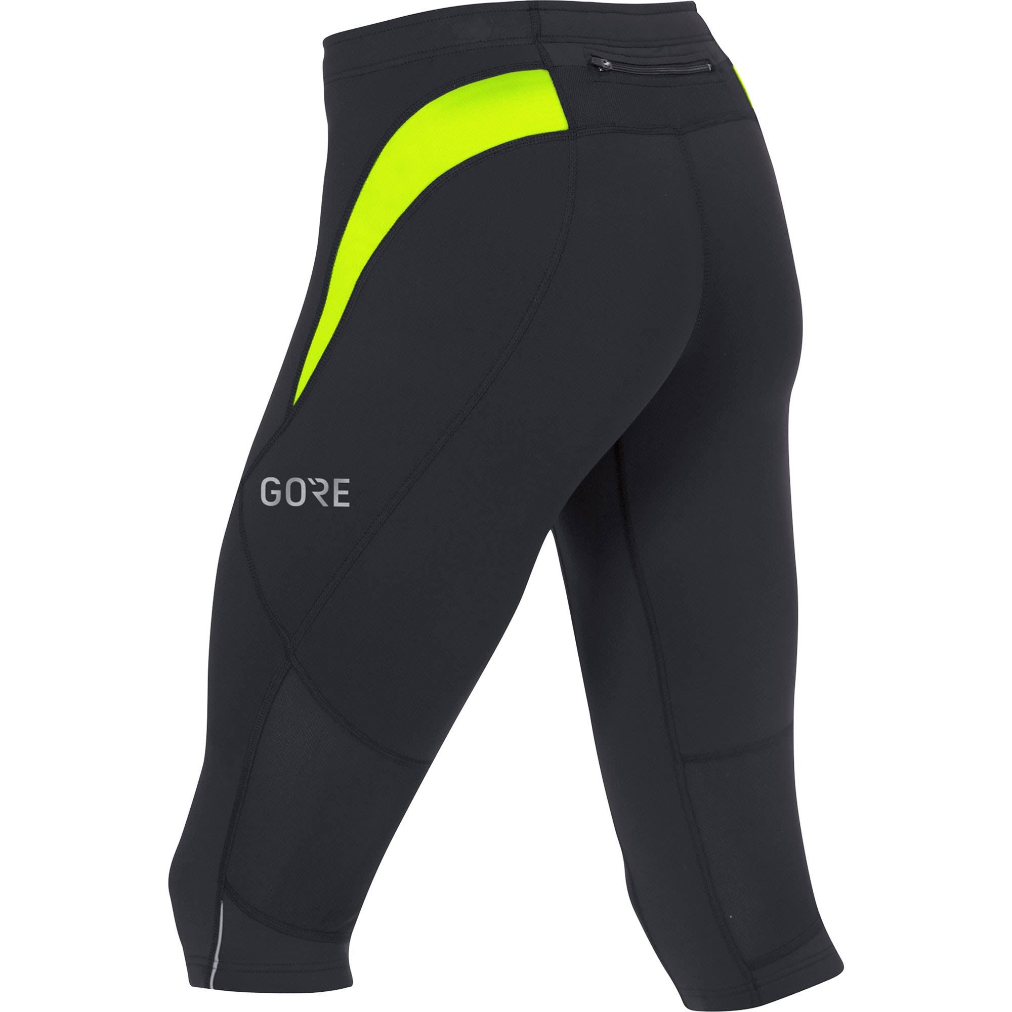 Gore Wear R3 3/4 Tights Men Black/Neon Yellow
