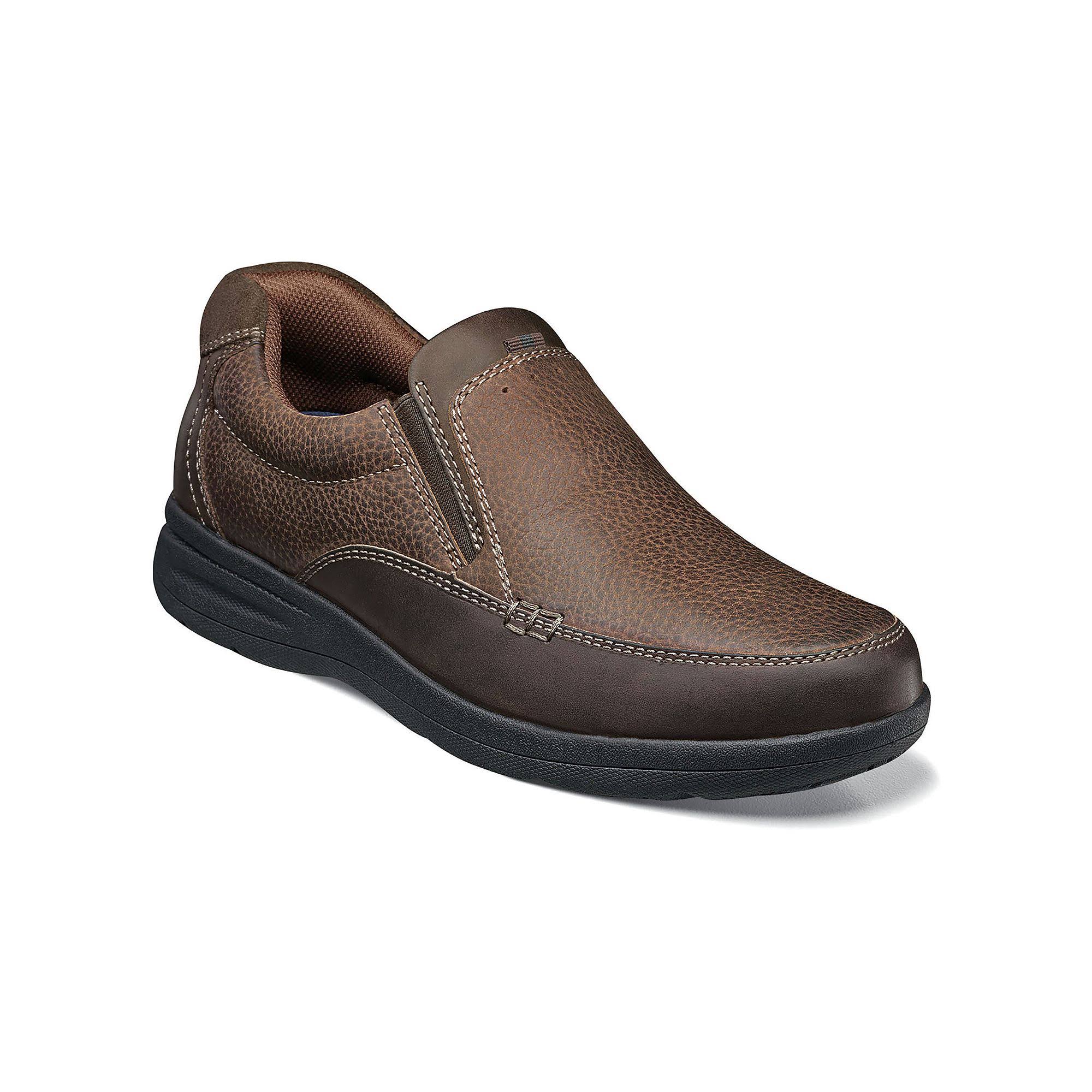 Nunn Bush Cam Moc Toe Slip-On Brown Crazy Horse, Men&s, Size: 7