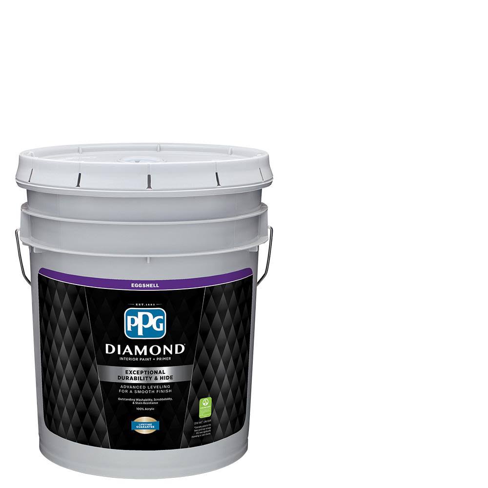 PPG Diamond 5 gal. Pure White Eggshell Interior Paint and Primer