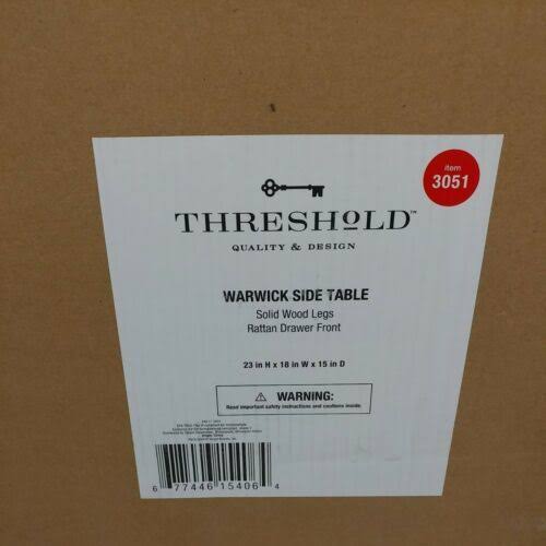 Warwick End Table with Drawer White - Threshold