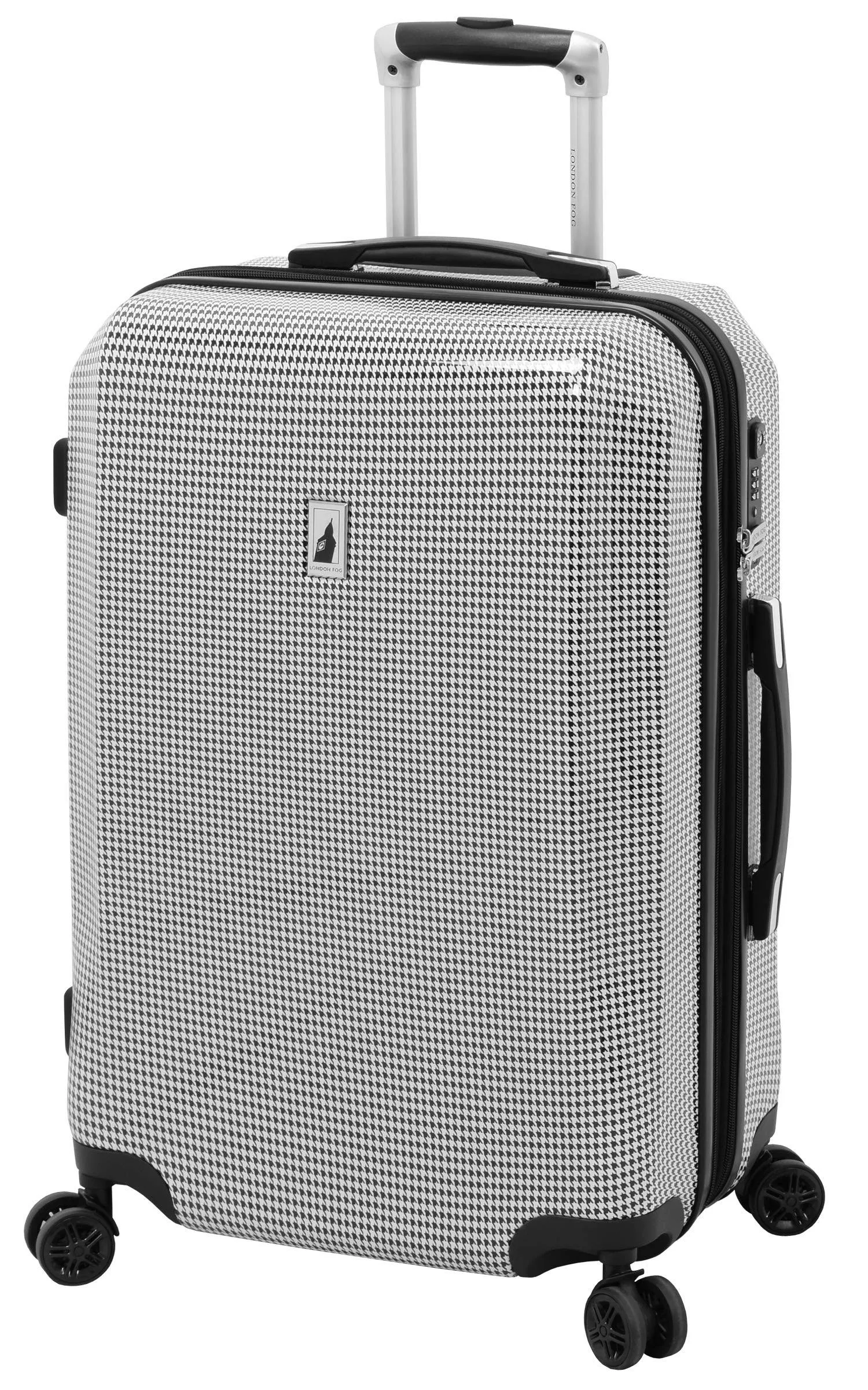 London Fog Cambridge 25x22 Expandable Hardside Spinner - Black/White
