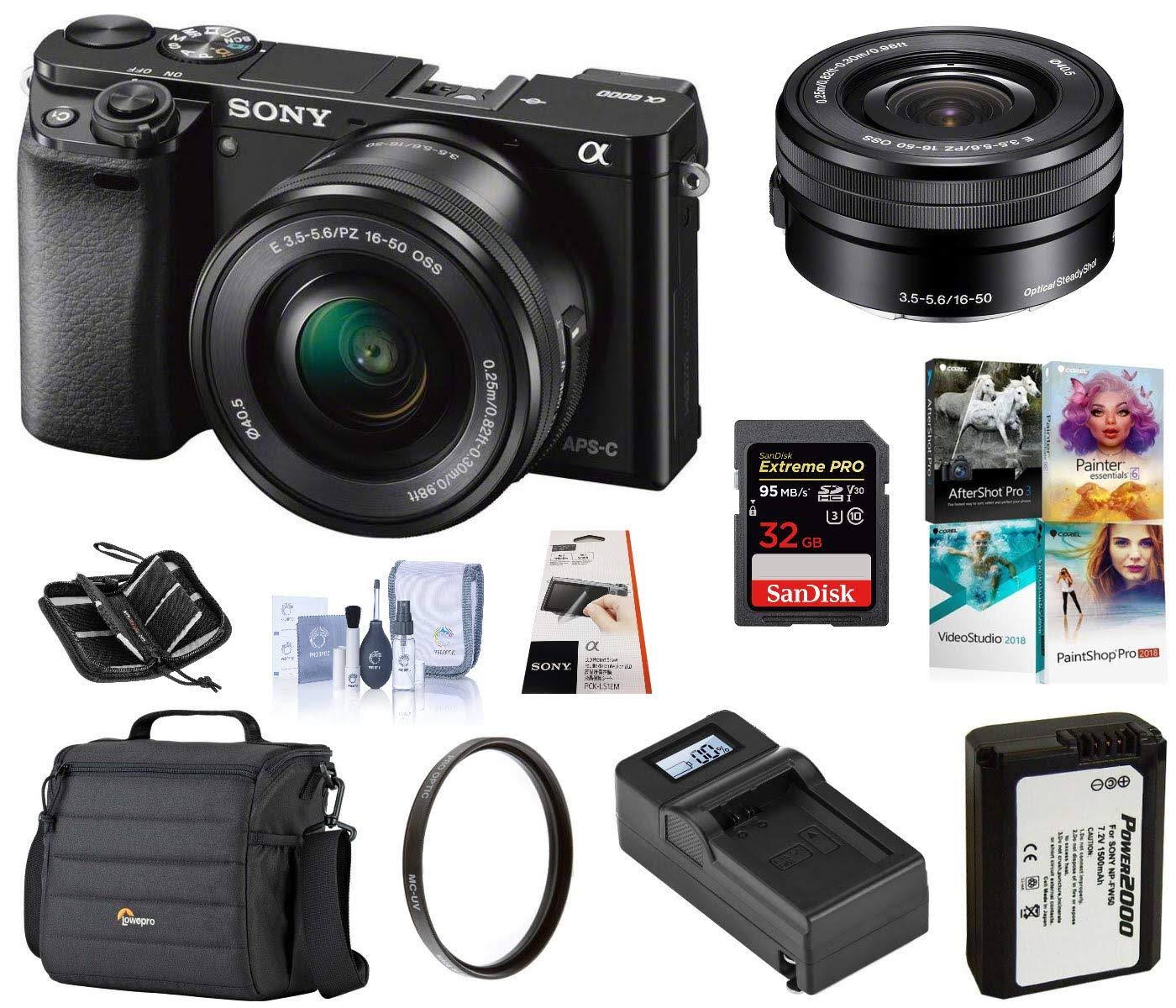 Sony Alpha A-6000 Digital Camera Bundle with 16-50mm E-MT Lens. Value Kit W ACC