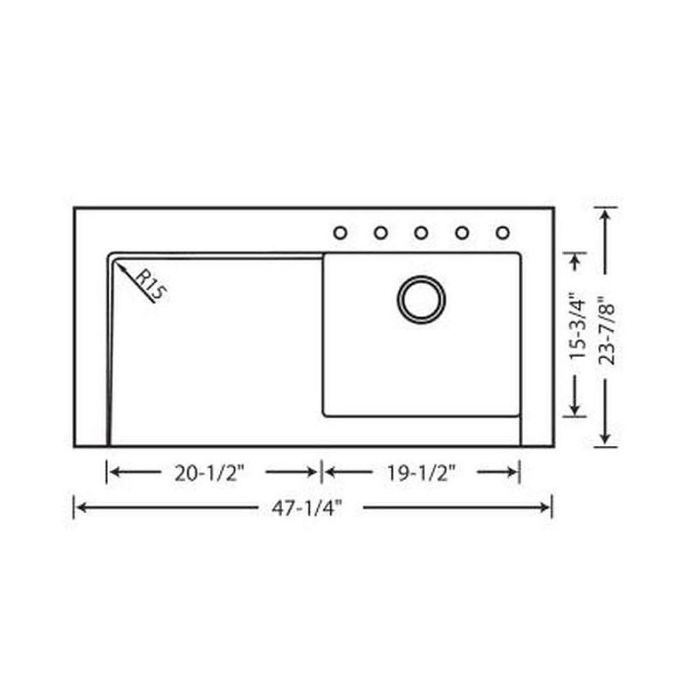 Blanco 519448 Cinder Modex Above Counter Kitchen Sink