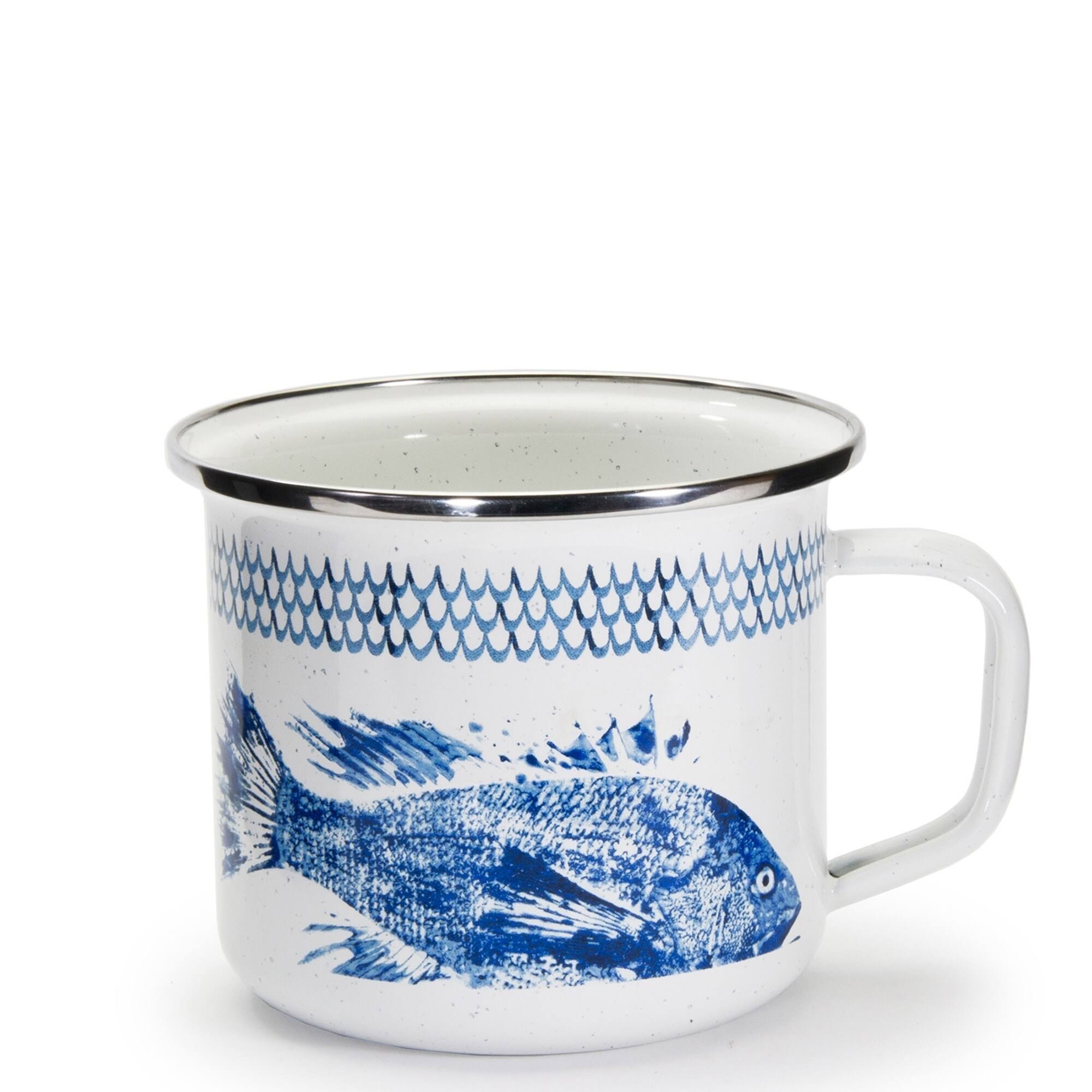 Golden Rabbit Enamelware - Set of 4 - Fish Camp - Grande Mugs