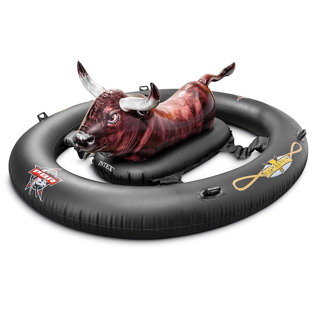 Intex Inflat-A-Bull Inflatable Ride-On Pool Toy with Realistic Printing