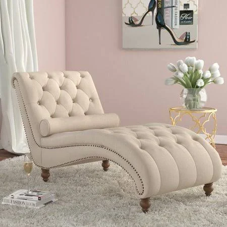 Yarmouth Chaise Lounge House of Hampton Fabric: Beige