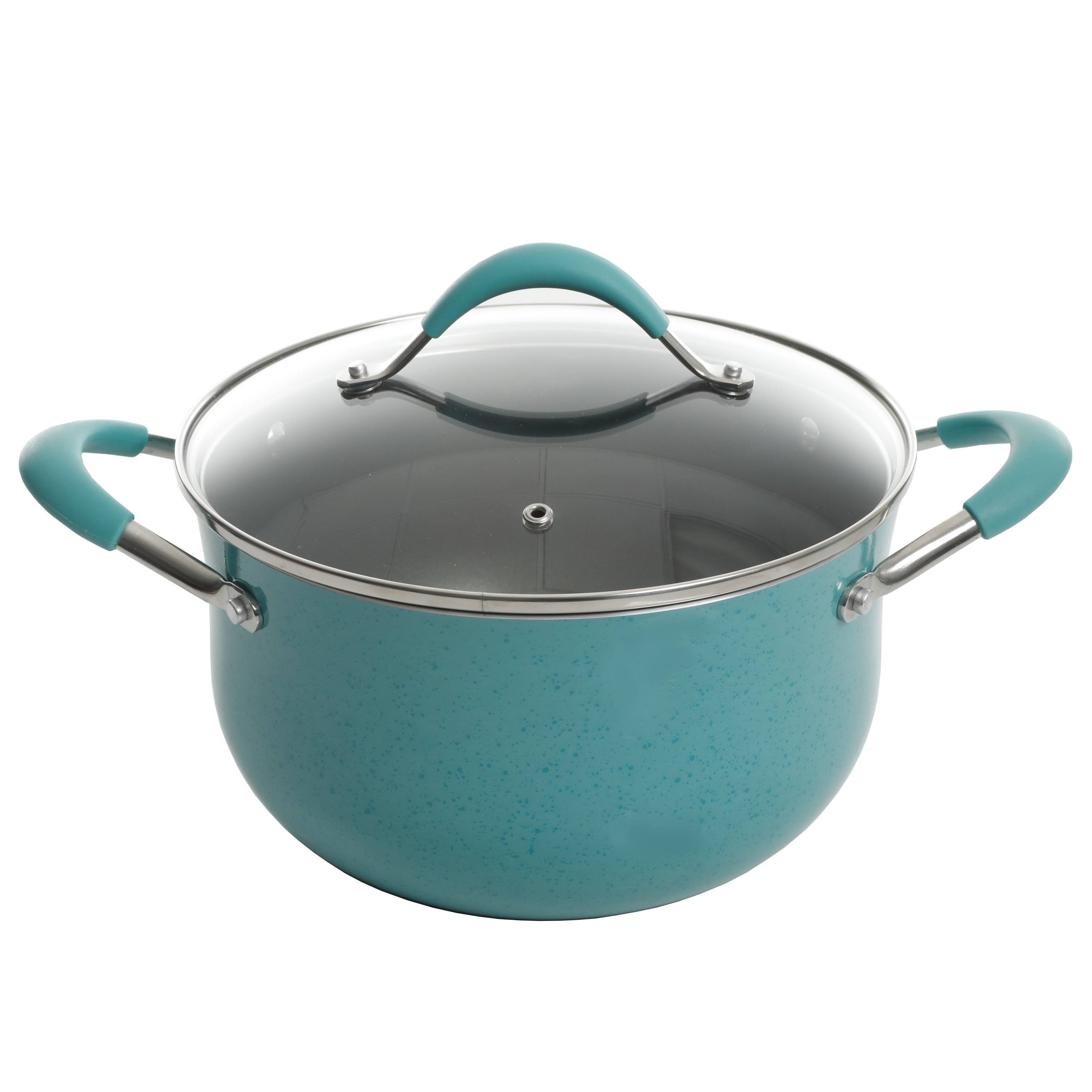 The Pioneer Woman Frontier Speckle 10-Piece Cookware Set, Turquoise