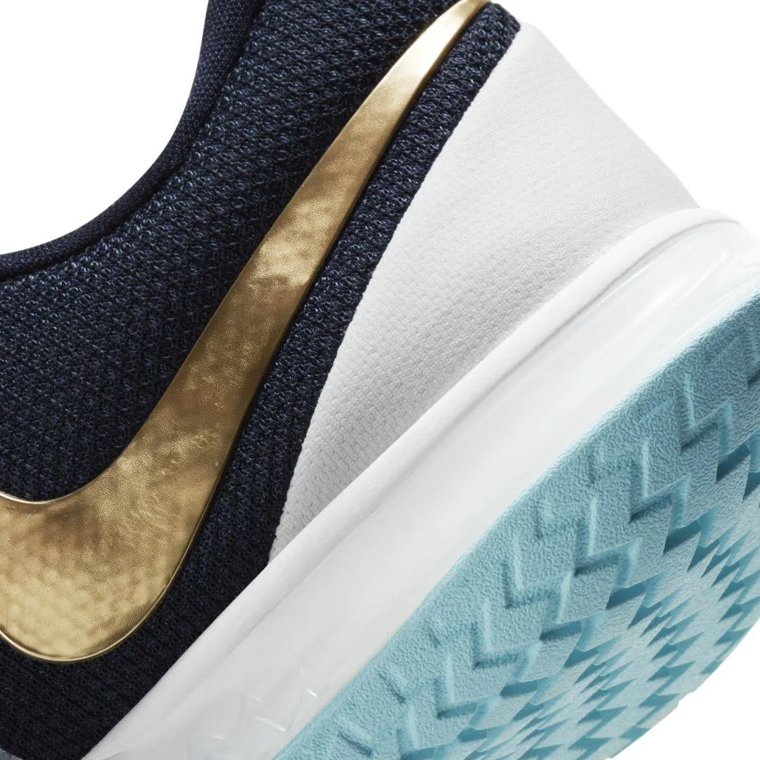 Nike Men's Court Air Zoom Vapor Cage 4 Tennis Shoes Obsidian and Metallic Gold - CD0424-401S21