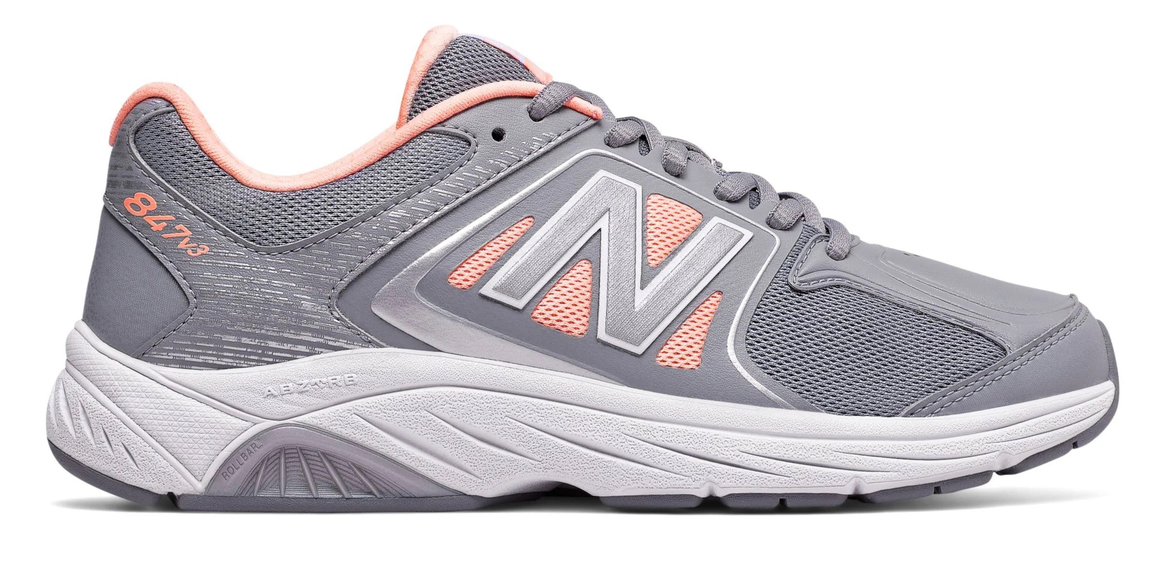 New Balance Women&s 847v3 Walking Shoe Grey/Pink