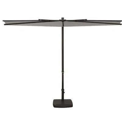 Claughaun 5& x 8& Half Market Umbrella Highland Dunes Fabric Color: Gray