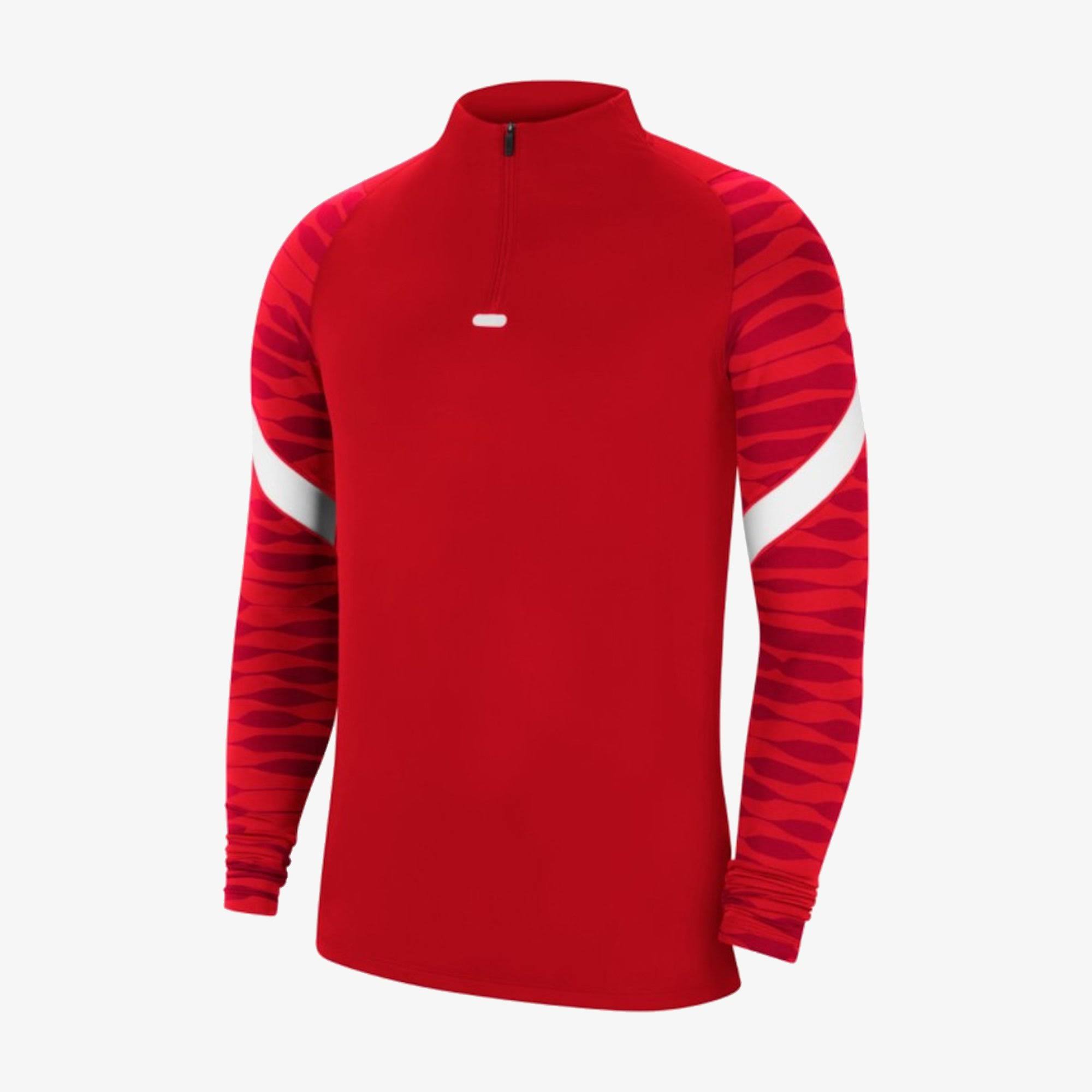 Nike Men&s Dri-Fit Strike Half-Zip Soccer Drill Top in Red/University Red Size Small | Polyester/Spandex