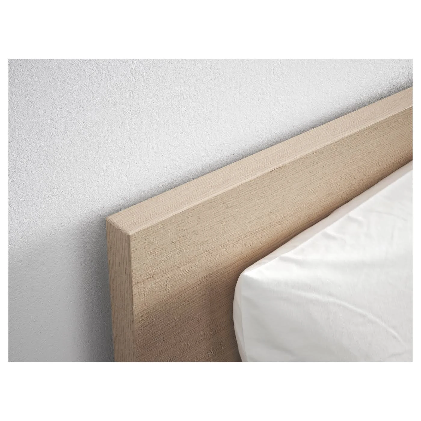 IKEA - Malm High Bed frame/4 Storage Boxes, White Stained Oak Veneer, King