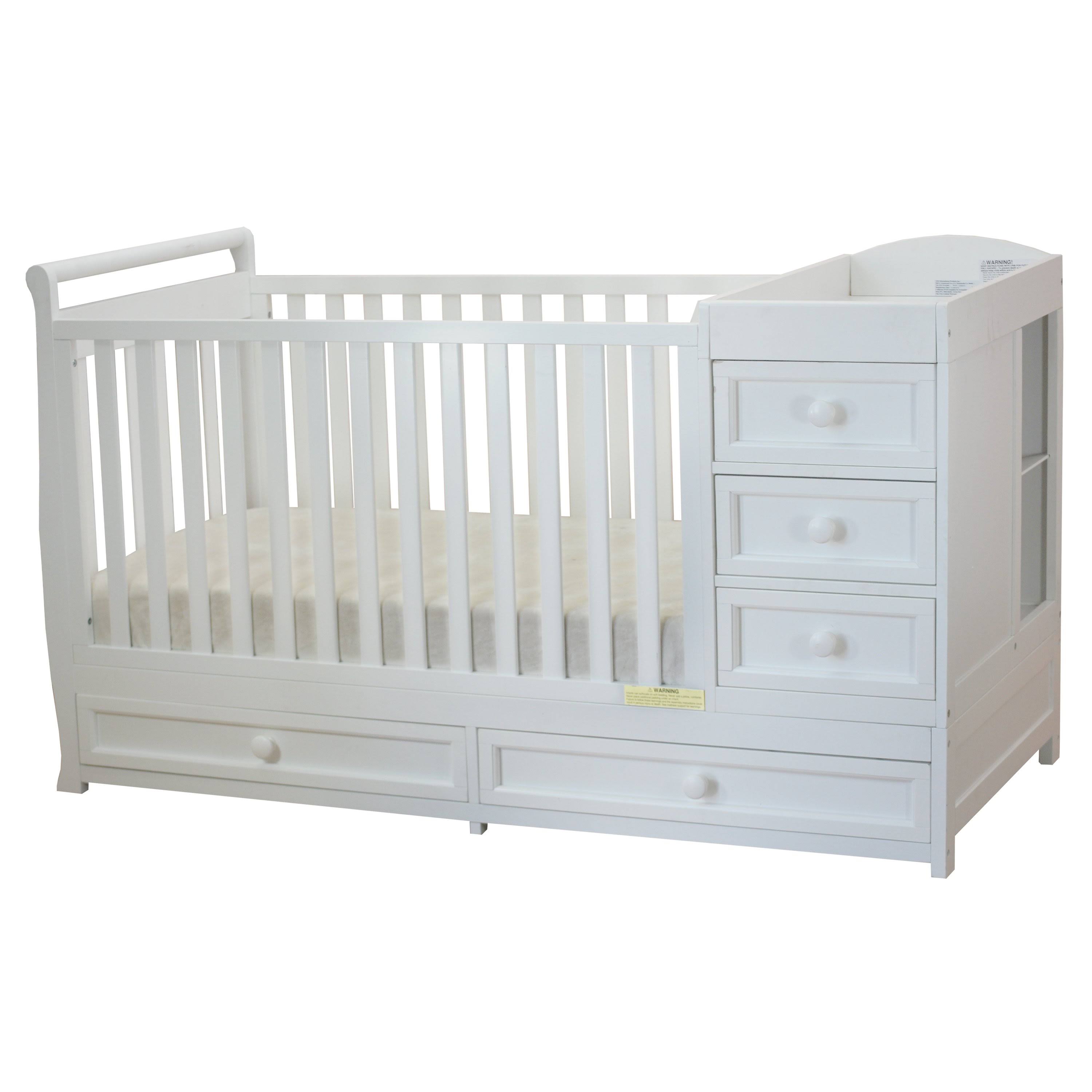 AFG Daphne 2-in-1 Convertible Crib and Changer, White