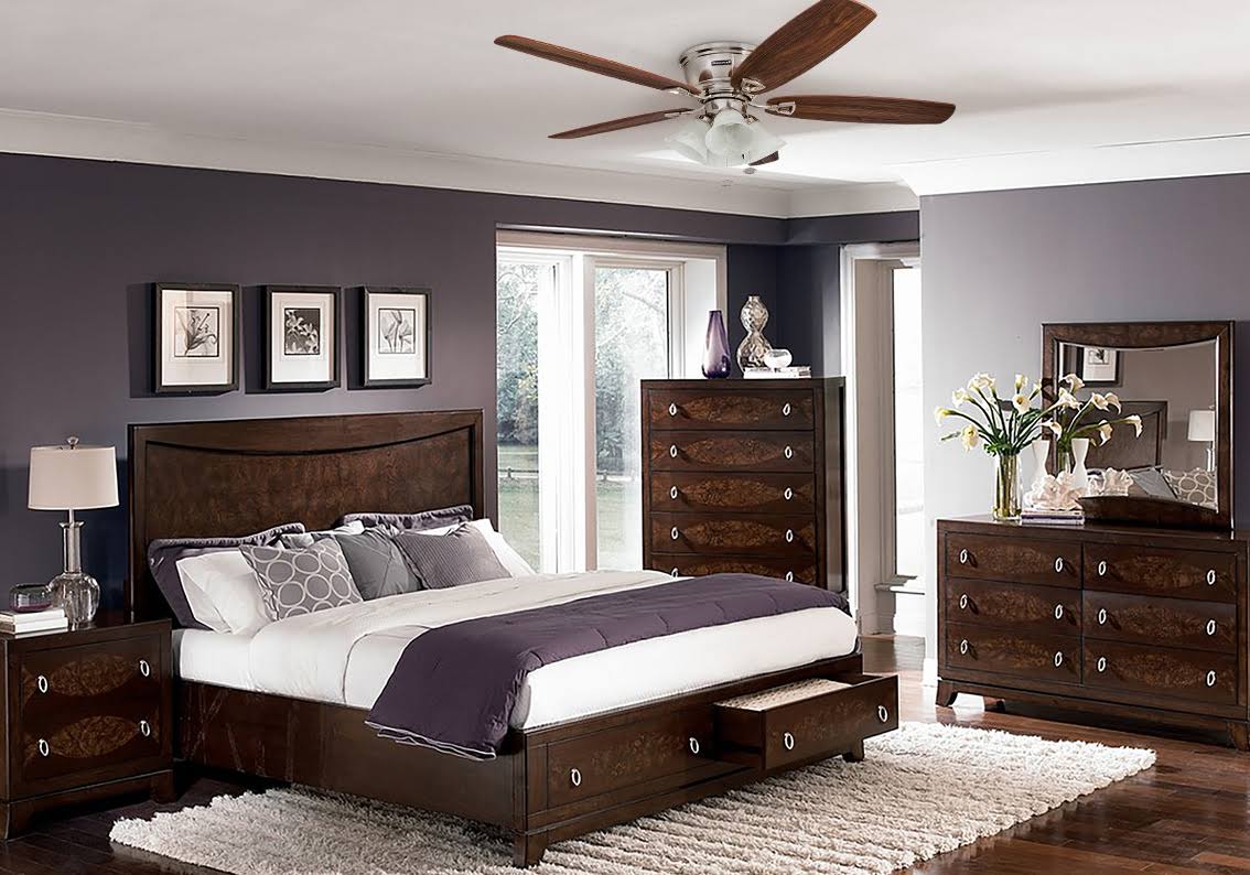 Honeywell 52x22 Glen Alden Brushed Nickel Hugger Ceiling Fan with 4 Light