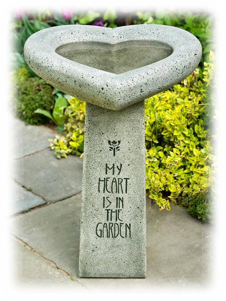 Campania International My Heart Is in The Garden Bird Bath