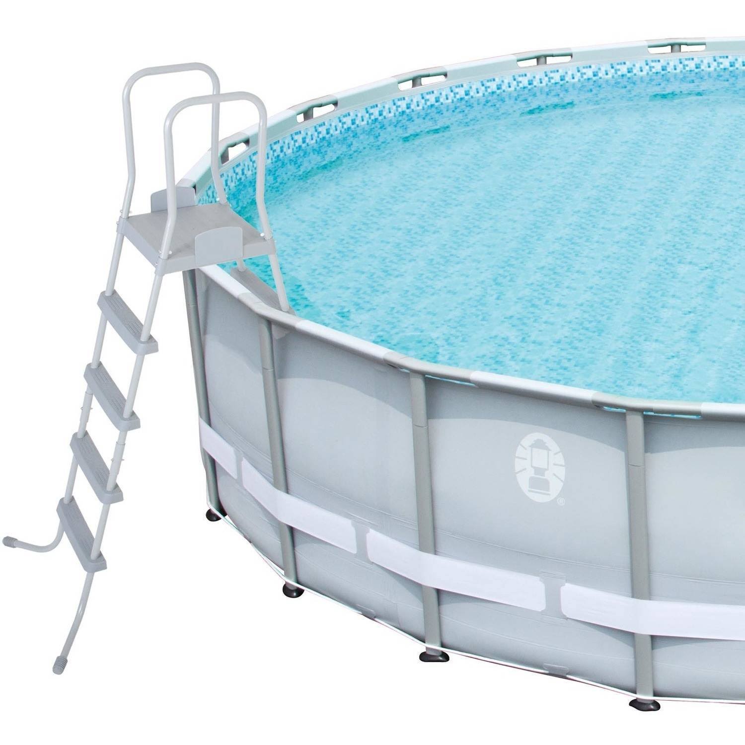 Coleman Power Steel 22& x 52 inch Frame Swimming Pool Set, Gray
