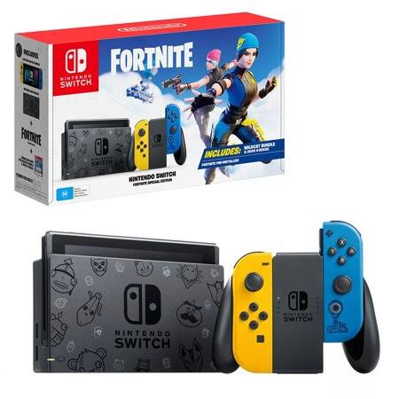 Nintendo Switch Console with Fortnite Wildcat Game Bundle, Black