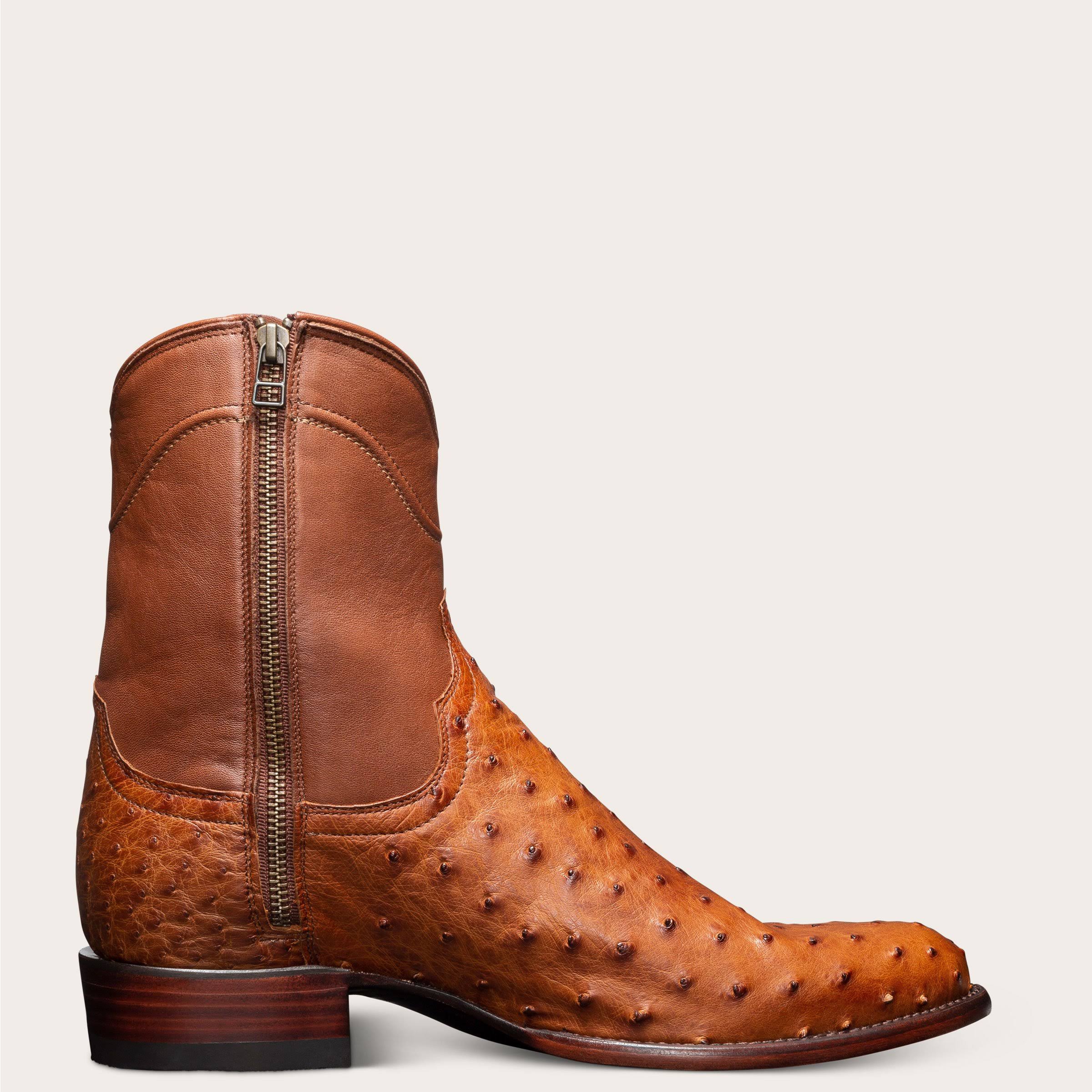 Tecovas | Men's Ostrich Zipper Boot | Pecan Brown 10.5 D-Average