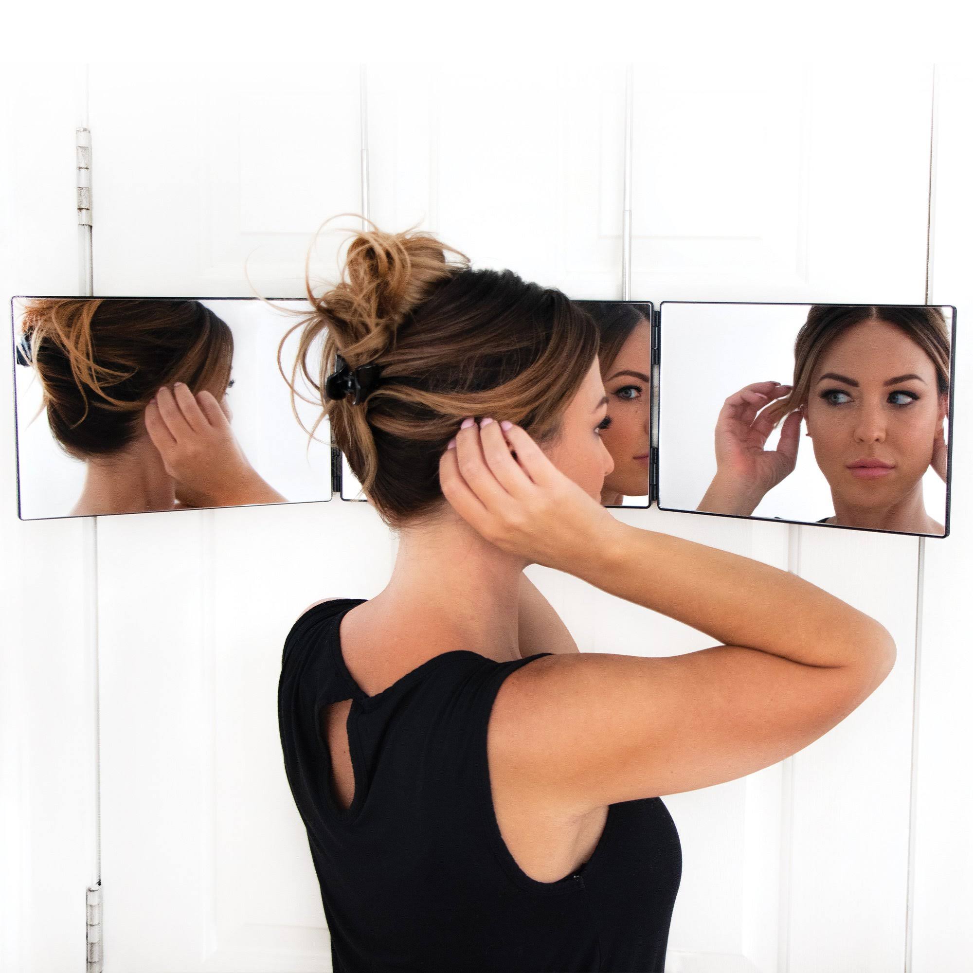 Self Style System Travel Size for Women Teal 3 Way Mirror with Adjustable