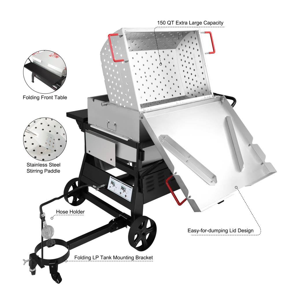 CreoleFeast CFB2001 150 qt. Crawfish Seafood Boiler, Double Sack Outdoor Stove Propane GAS Cooker with Folding Tank Mounting Bra