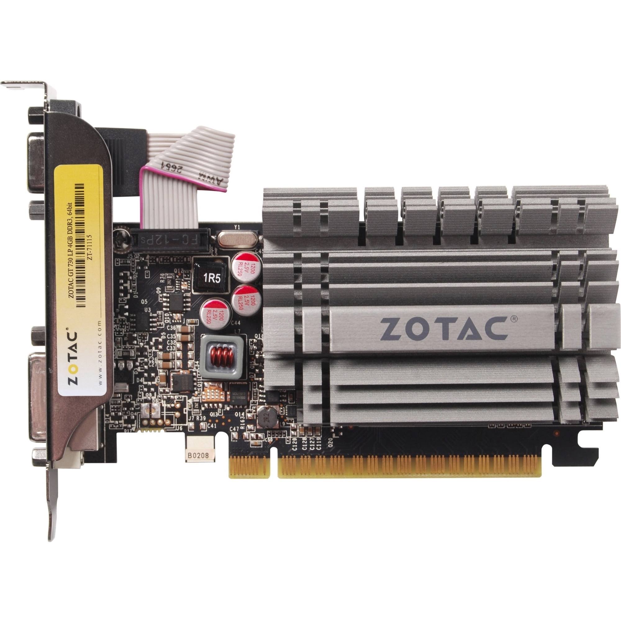 Zotac GeForce GT 730 Low Profile Graphics Card - 4 GB DDR3 - 64-bit - 902 MHz