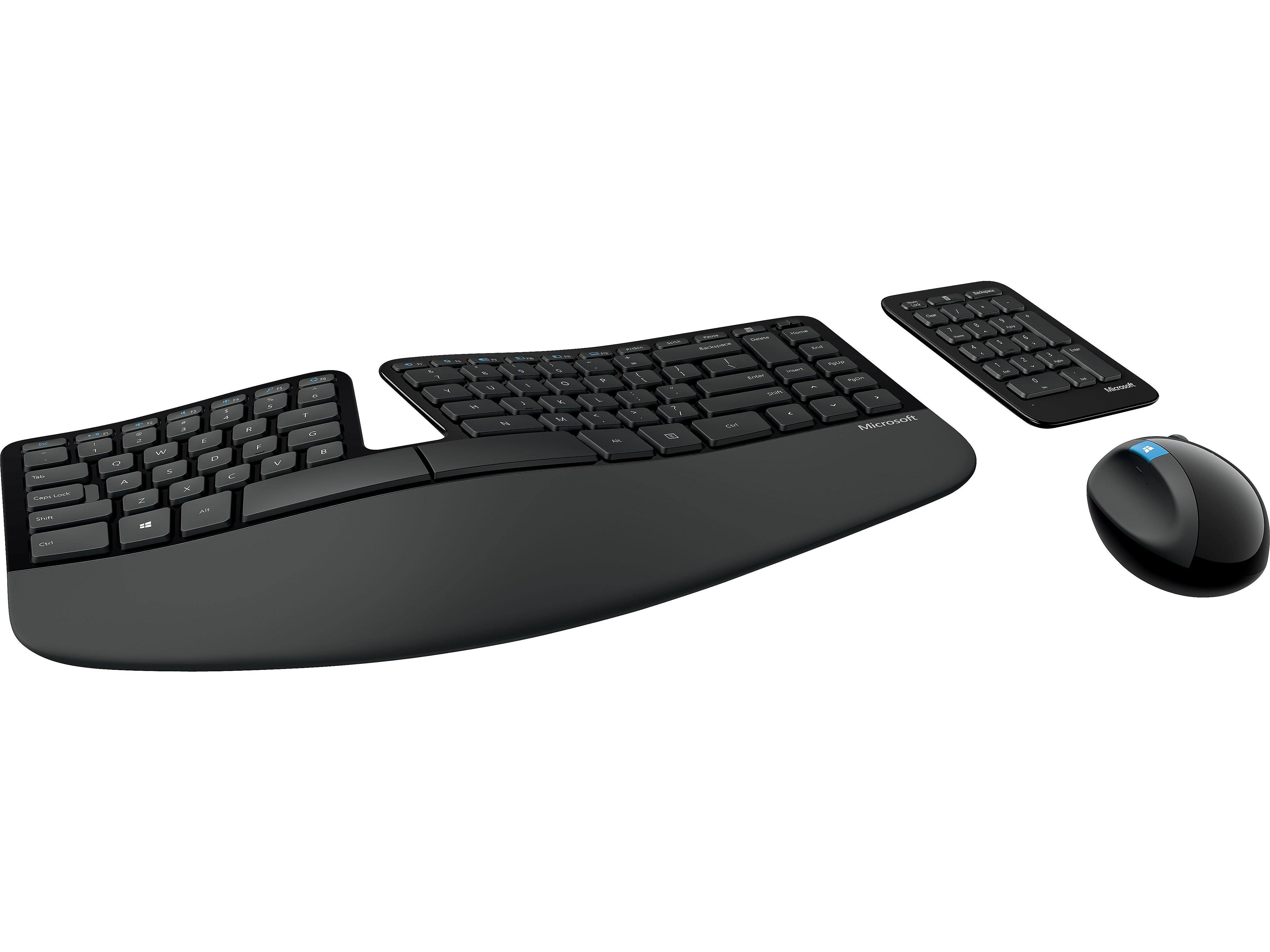 Microsoft Sculpt Ergonomic Wireless 2.4 GHz Keyboard, mouse and numeric pad Set - Black