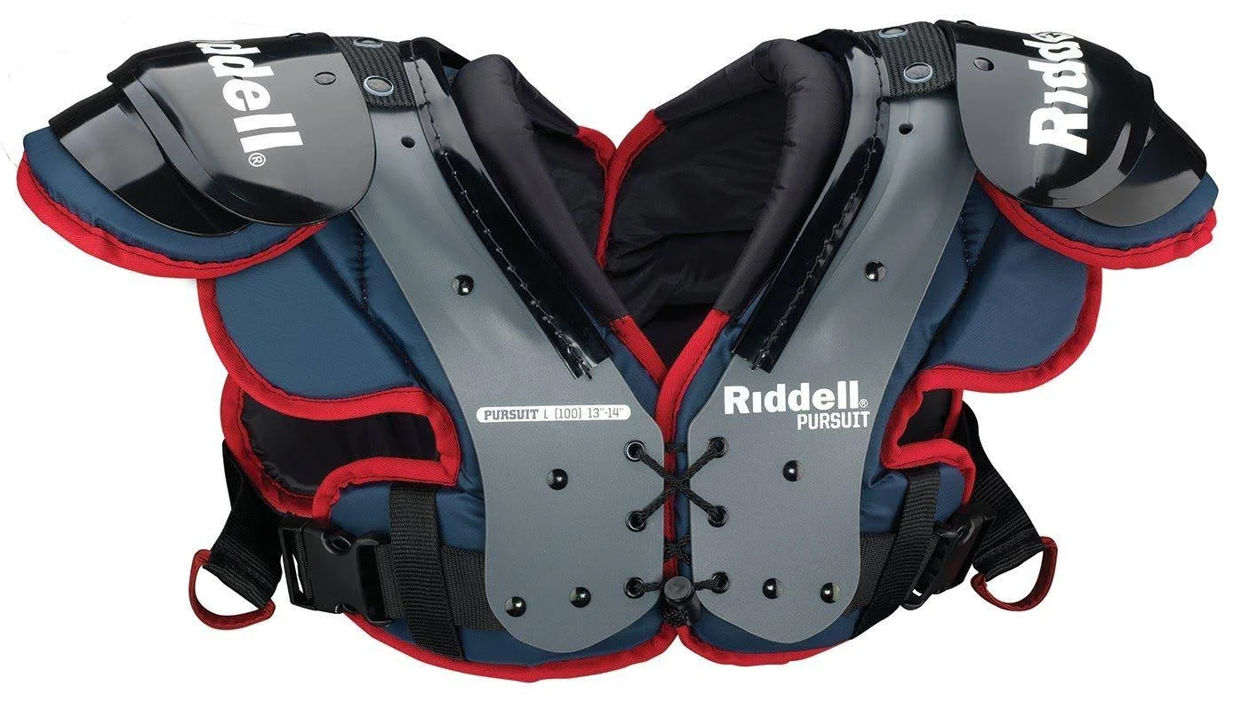 Riddell Pursuit Youth Football Shoulder Pad, Blue/Red, Large
