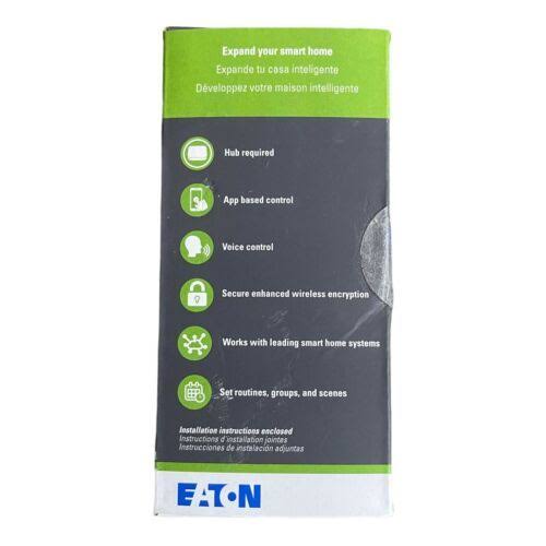 Eaton Z-Wave Plus Wireless Single-Pole/3-Way White LED Decorator Master Dimmer | RF9640-NDW-BX-LW