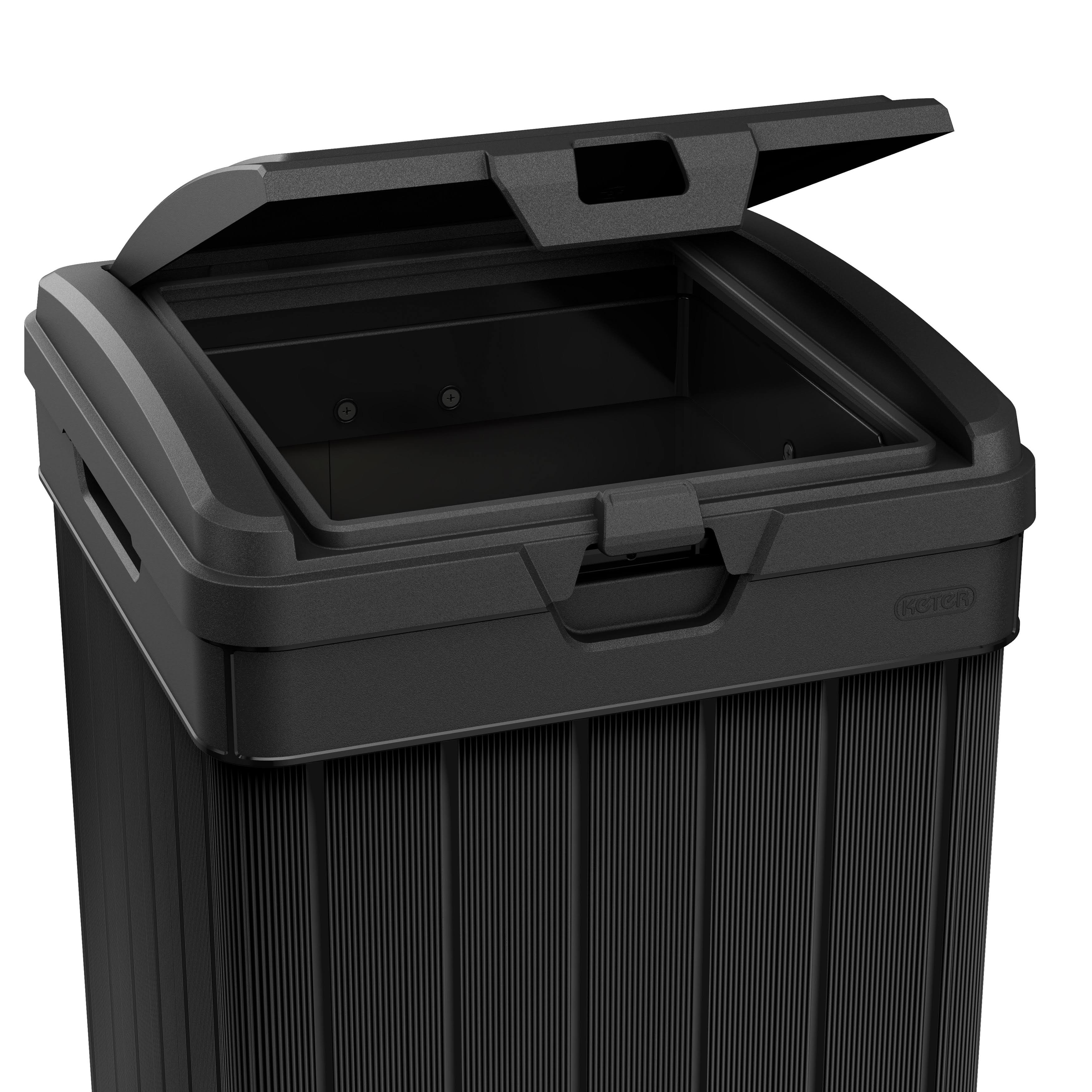 Keter 240770 Baltimore Outdoor Trash Can, Black
