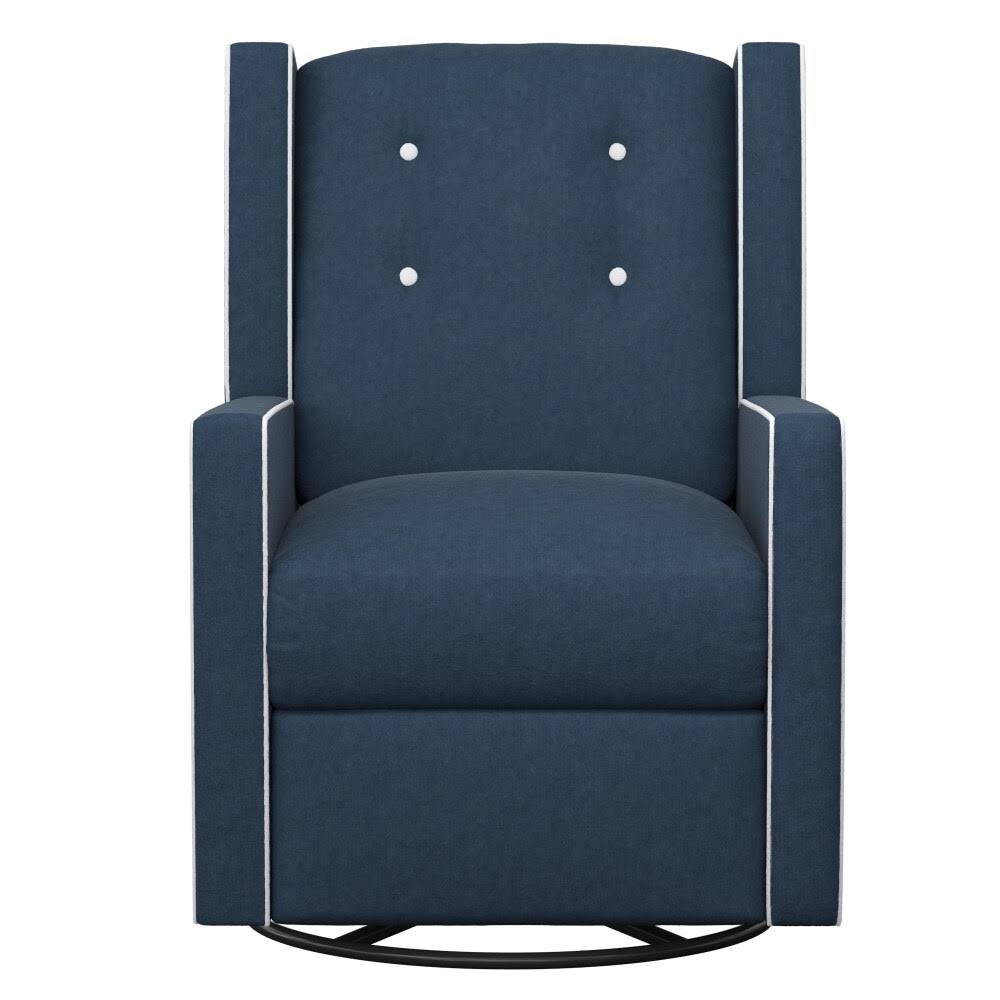 Baby Relax Mikayla Swivel Glider Chair, Nursery Room, Dark Blue Recliner