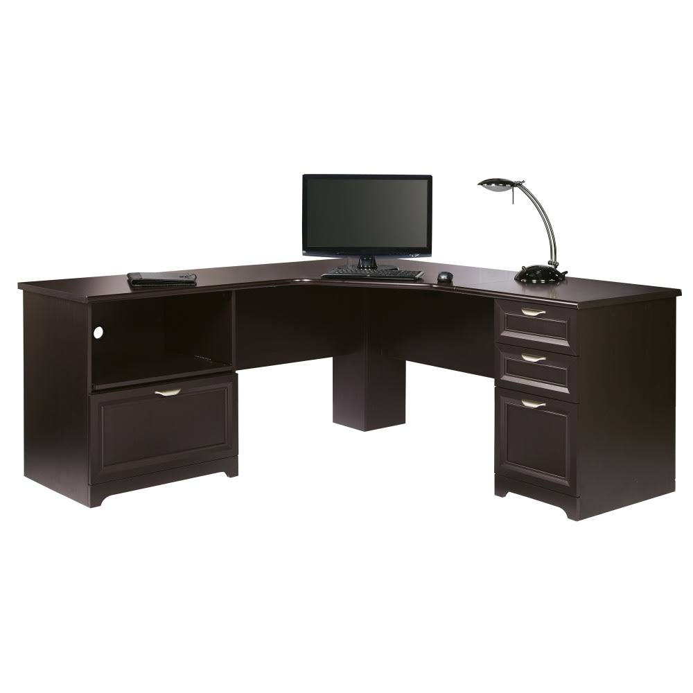 Realspace Magellan Performance 71x22W L-Shaped Desk, Espresso