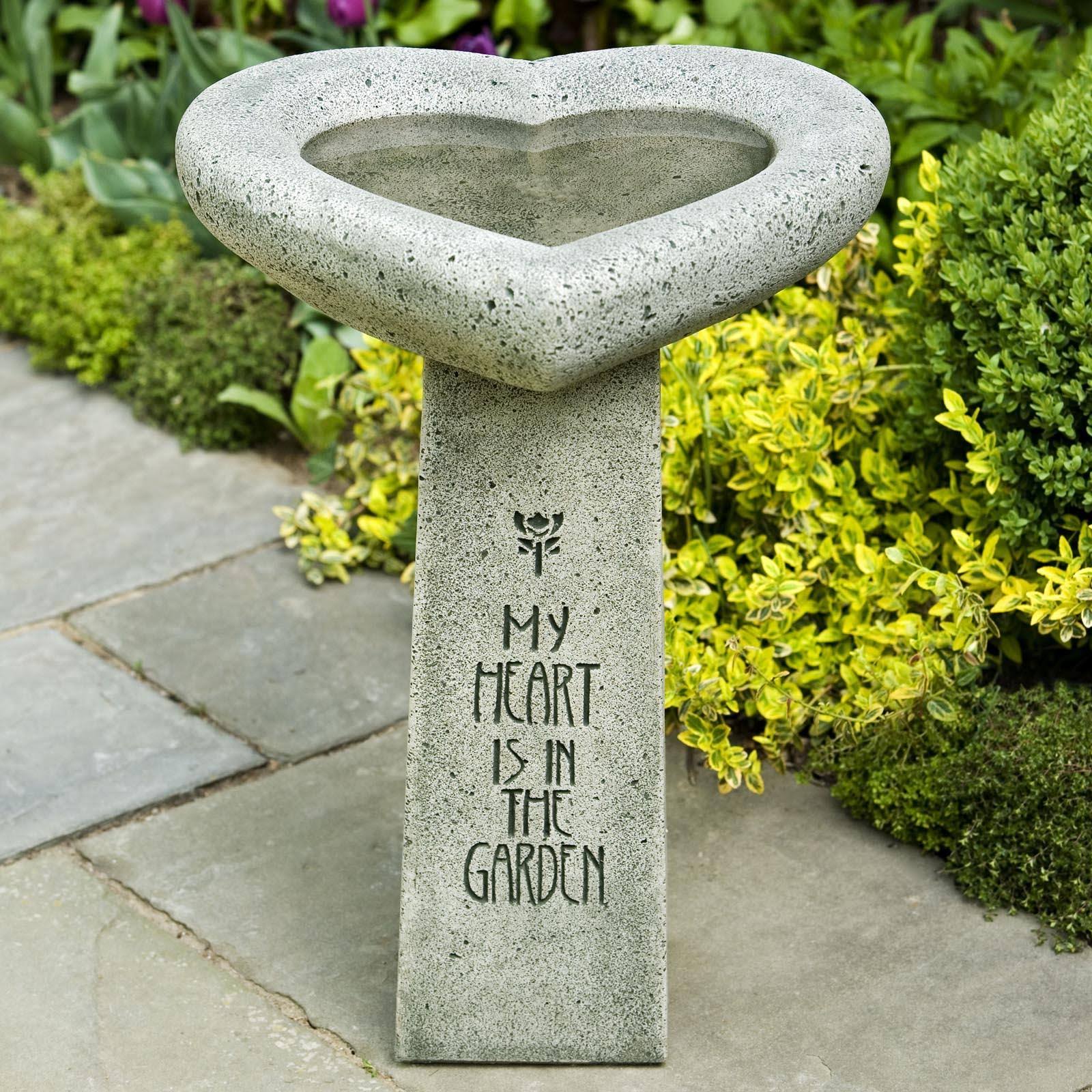 Campania International My Heart Is in The Garden Bird Bath