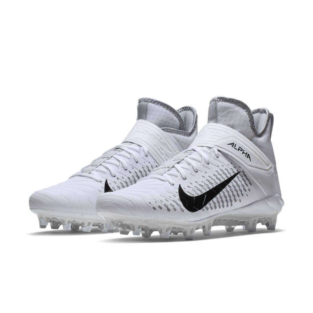 Nike Alpha Menace Pro 2 Mid White/Black Men's Football Cleat 8.5