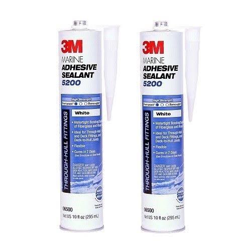 3M 06500 White Marine 5200 Adhesive / Sealant 10 Fluid Ounce Cartridge 2 Pack