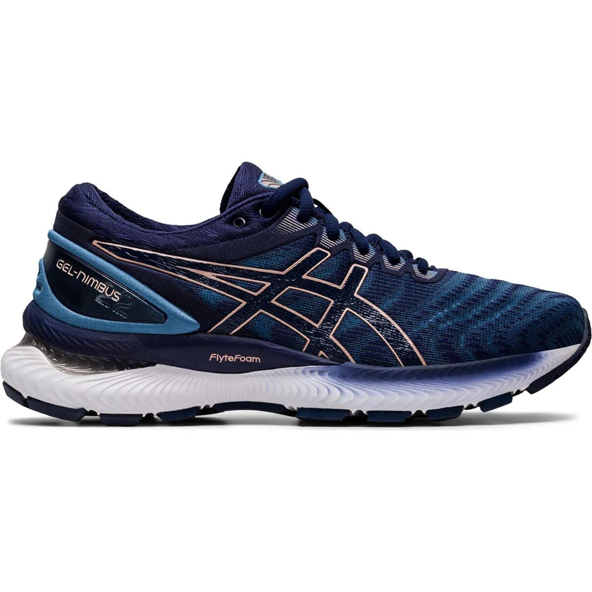 Asics GEL-Nimbus 22 Women&s Running Shoes Grey Floss/Peacoat : 12 D - Wide